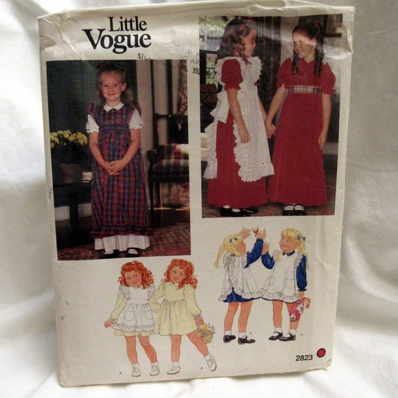Vintage Little Vogue Sewing Pattern 2823 Girls Dress Pinafore Uncut FF Size 3 - Picture 1 of 3